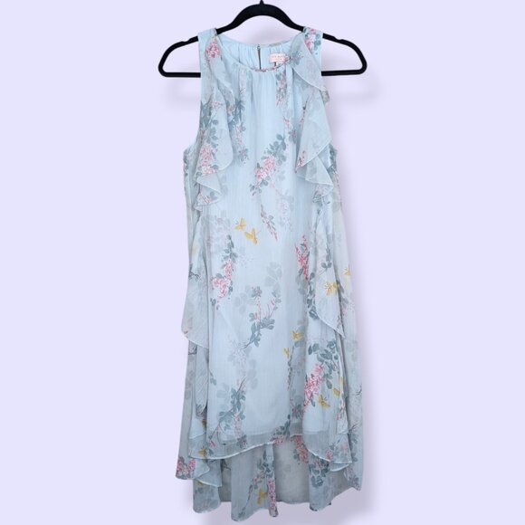 Ted Baker London Blue Floral Chiffon Dress - Picture 4 of 7